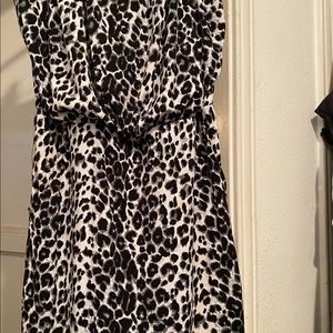 Black and white leopard mini dress